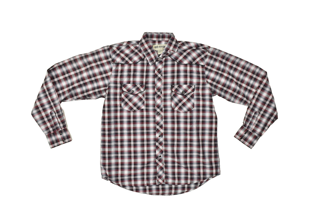 Red River Outfitters Mens Big & Tall Size XXL Western Pearl Snap Plaid Shirt